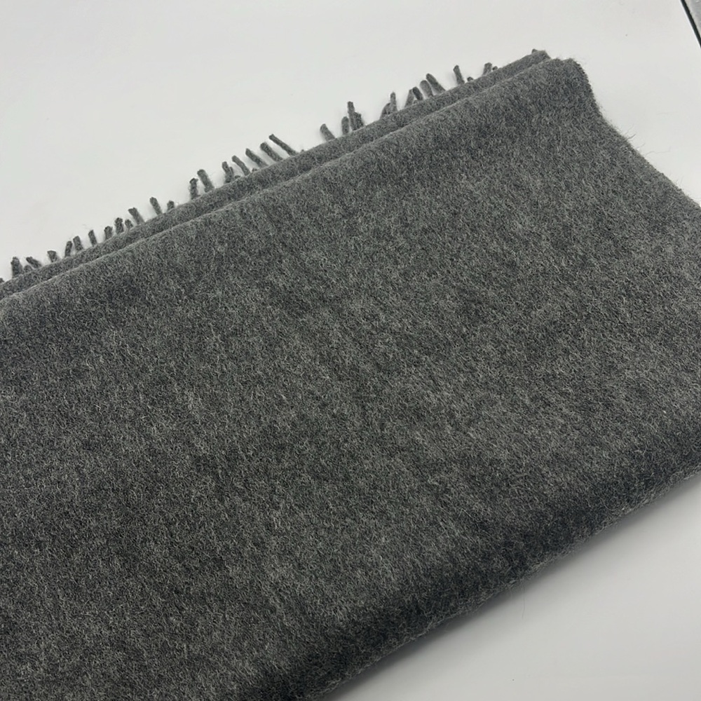 Gray Wool Men's Scarf - Picture 5 of 6